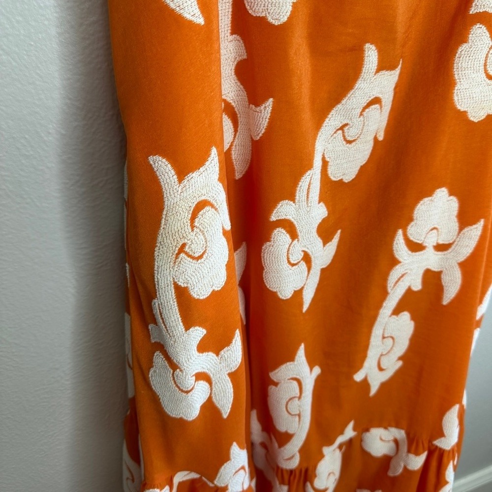Anthropologie x Exquise Orange‎ Phoebe Flounced Maxi Dress Size Medium - Picture 12 of 12